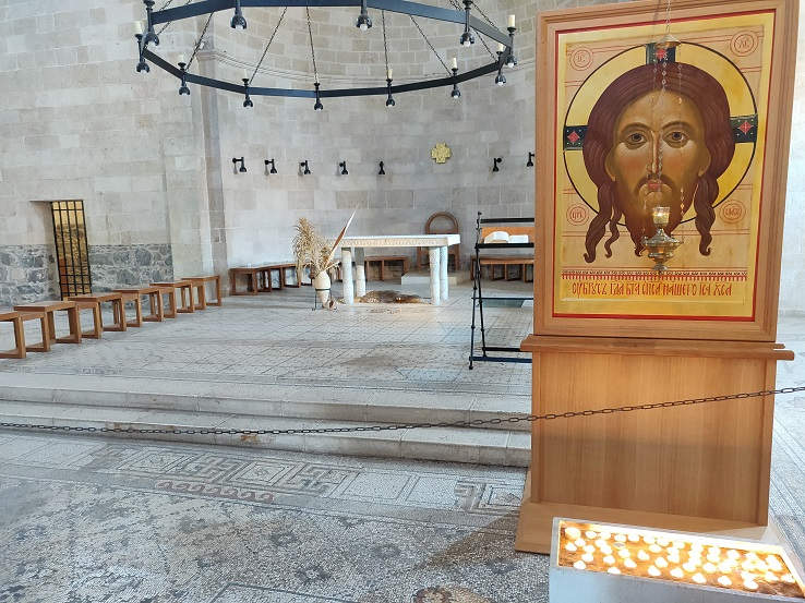 Tabgha_Israel_inside_the_Church_of_Multiplication_of_loaves_and_fishes__ Tabgha Israel inside the Church of Multiplication of loaves and fishes