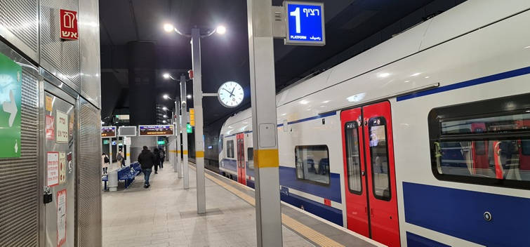train_in_jerusalem_underground_navon_station_1 train in jerusalem underground navon station